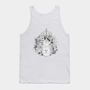 majestic decorated lion with flowers & crown Tank Top